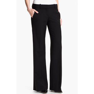 SOLD  Theory Emery Wool Trousers Wide Pant Black